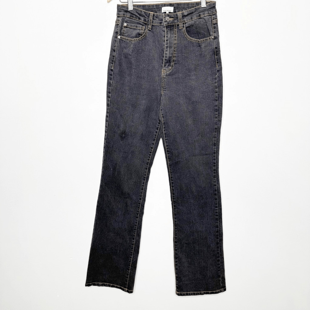 WEWOREWHAT High Rise Kick Flare Jean Bah Bah Grey Cotton stretch womens size 26 - Picture 2 of 8